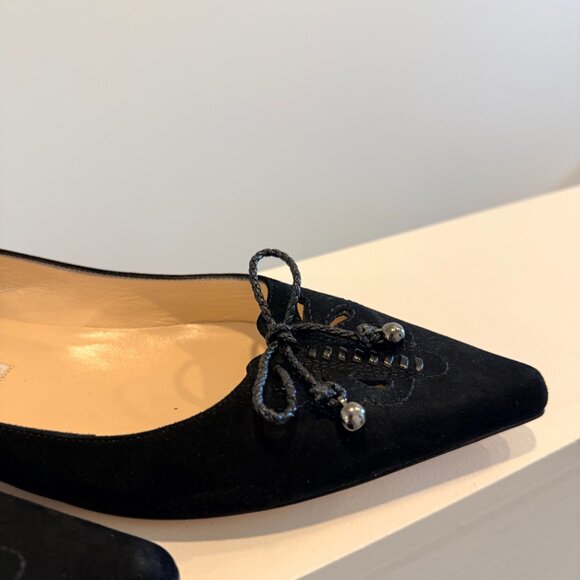 Jimmy Choo Black Suede Flats - Picture 5 of 7